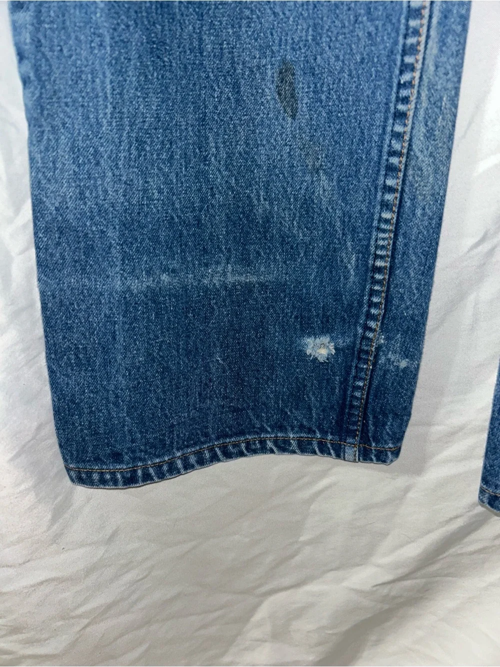 Vtg 1988 Levi's 517 Orange Tab Jeans Made in USA Bootcut Heavyweight Denim 39x31
